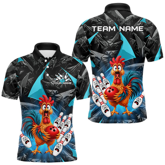 Maxcorners Custom Turquoise Chicken Bowling Jerseys For Men Bowling Team Jerseys Bowling for Bowlers