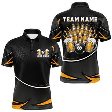 Maxcorners Custom Beer 8 Ball Billiard Shirt For Men