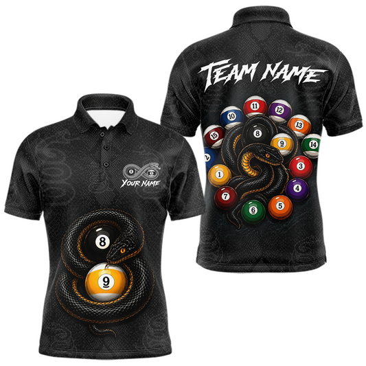 Maxcorners Custom Snake Yin Yang 8 Ball 9 Ball Billiard Shirt For Men