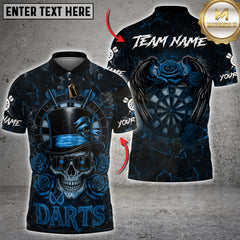 Maxcorners Darts Skull Top Hat Roses Gothic Style Multicolor Customized Name, Team Name 3D Shirt