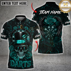 Maxcorners Darts Skull Top Hat Roses Gothic Style Multicolor Customized Name, Team Name 3D Shirt