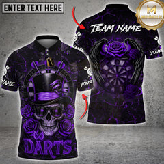 Maxcorners Darts Skull Top Hat Roses Gothic Style Multicolor Customized Name, Team Name 3D Shirt