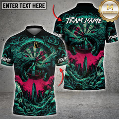 Maxcorners Darts Dark Wolf Target Apocalypse Multicolor Customized Name, Team Name 3D Shirts
