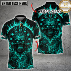 Maxcorners Darts Flaming Skull Target Design Multicolor Customized Name, Team Name 3D Shirts