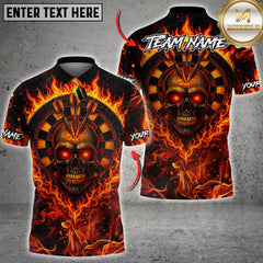 Maxcorners Darts Flaming Skull Target Design Multicolor Customized Name, Team Name 3D Shirts
