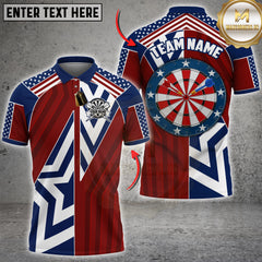 Maxcorners Darts USA Flag Dartboard Design Personalized Name 3D Unisex Shirt
