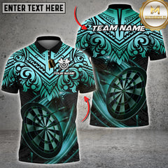 Maxcorners Darts Luxury Gold Tribal Pattern Dartboard Multicolor Customized Name, Team Name 3D Shirt