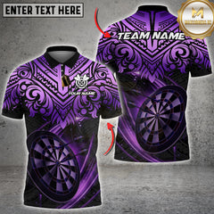 Maxcorners Darts Luxury Gold Tribal Pattern Dartboard Multicolor Customized Name, Team Name 3D Shirt