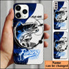 Maxcorners Walleye Fishing Dark Blue Skin Sport Personalized Name Phone Case LM1812