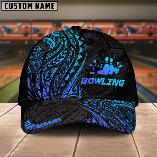 Maxcorners Bowling Maori Multicolor Personalized Name 3D Cap