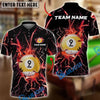 Maxcorners Billiards Ball 9 Tearing Lightning Thunder Personalized Name Shirt (6 Colors)