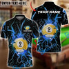 Maxcorners Billiards Ball 9 Tearing Lightning Thunder Personalized Name Shirt (6 Colors)