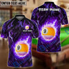 Maxcorners Billiards 9-Ball Fiery Inferno Personalized Name, Team Name Unisex Shirt (6 Colors)