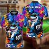 Maxcorners Billiards 8 Ball Graffiti Pool Shark Drinking Beer Personalized Name Shirt (4 Colors)