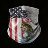 Maxcorners Bass Fishing American Flag Red Blue Seawave Neck Gaiter