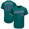 Maxcorners Custom Teal Navy-White Authentic Baseball Jersey LM2605