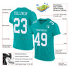 Maxcorners Custom Aqua White Mesh Authentic Football Jersey LM2605