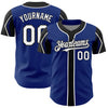Maxcorners Custom Royal White-Black 3 Colors Arm Shapes Authentic Baseball Jersey LM2605