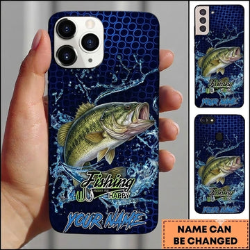 Maxcorners Honeycomb Texture Custom Name Fishing Phone Case