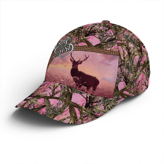 Maxcorners Pink Camouflaged Deer Hunting Baseball Cap LM0402