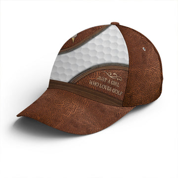 Maxcorners Just A Girl Who Loves Golf Leather Style Baseball Cap LM0402