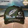 Maxcorners Fish Scale Pattern & Splash Water Panel Custom Name Fishing Cap