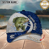Maxcorners Blue Graffiti Pattern Split Panel & Splash Water Custom Name Fishing Cap