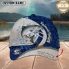 Maxcorners Blue Graffiti Pattern Split Panel & Splash Water Custom Name Fishing Cap