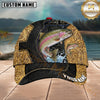 Maxcorners Western Tooled Leather Patchwork & Splash Water Custom Name Fishing Cap