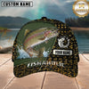 Maxcorners Fish Scale Pattern & Splash Water Panel Custom Name Fishing Cap