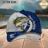 Maxcorners Blue Graffiti Pattern Split Panel & Splash Water Custom Name Fishing Cap