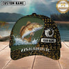 Maxcorners Fish Scale Pattern & Splash Water Panel Custom Name Fishing Cap