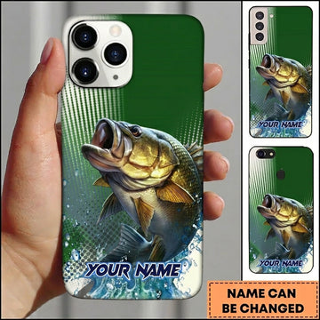 Maxcorners Fishing Phone Case Gradient Mesh Background Custom Name Phone Case