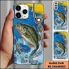Maxcorners Fishing Phone Case Coastal Brushstroke Design Custom Name Phone Case