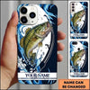 Maxcorners Fishing Phone Case Dynamic Wave Artwork Custom Name Phone Case