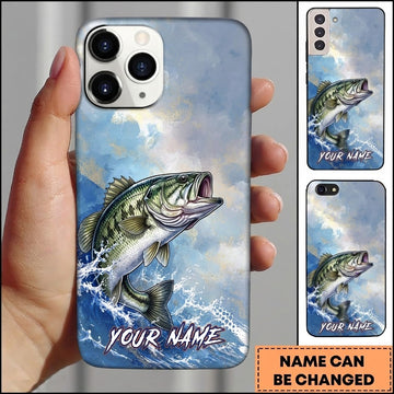 Maxcorners Fishing Phone Case Coastal Angler Artwork Custom Name Phone Case