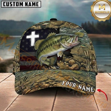 Maxcorners Faith Inspired Angler Custom Name Fishing Cap