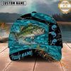 Maxcorners Aqua Lightning Splash Custom Name Fishing Cap
