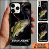 Maxcorners Neon Abstract Ribbon Custom Name Fishing Phone Case