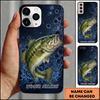Maxcorners Futuristic Cyber Grid Art Custom Name Fishing Phone Case
