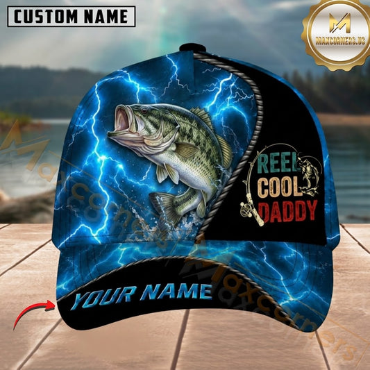 Maxcorners Reel Cool Daddy Lightning Customized Name Fishing Cap