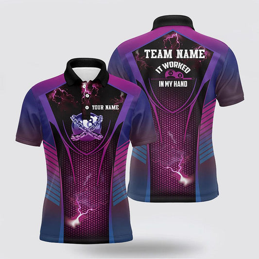 Maxcorners It Worked In My Hand Funny 8 Ball Billiard 3D Polo Shirts