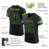 Maxcorners Custom Black Black-Neon Green Mesh Authentic Football Jersey LM2605