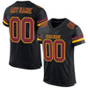Maxcorners Custom Black Burgundy-Gold Mesh Authentic Football Jersey LM2605