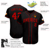 Maxcorners Custom Black Red Authentic Baseball Jersey LM2605
