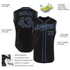 Maxcorners Custom Black Black-Light Blue Authentic Sleeveless Baseball Jersey LM2605