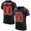 Maxcorners Custom Black Fire Red-White Mesh Authentic Football Jersey LM2605