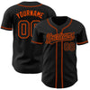 Maxcorners Custom Black Black-Orange Authentic Baseball Jersey LM2605