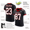 Maxcorners Custom Black White-Red Mesh Authentic Football Jersey LM2605