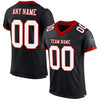 Maxcorners Custom Black White-Red Mesh Authentic Football Jersey LM2605